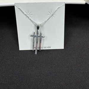 Silver Cross Pendant Necklace